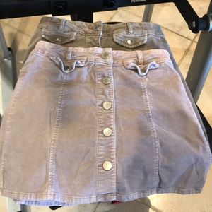 Two size four cord skirts